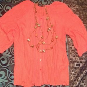 Zac & Rachel Women Orange Long Sleeve Blouse